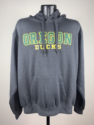 Men's Colosseum Oregon Ducks Gray Zone II Dual Blend Fleece Hoodie NWT XL