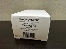 NEW Macromatic TR-5 Time Delay Relay TR-51922-10 Off Delay 120V AC/DC 1.8-180SEC