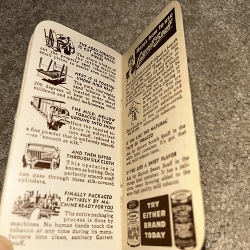 Vintage AMERICAN SNUFF COMPANY / GARRETT SNUFF Mini-Notebook with Advertisements - Picture 6 of 7