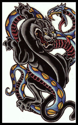 BLACK PANTHER~SNAKE~DRAGON~BEAST~BACK NECK ARM BODY LEG ART TEMPORARY TATTOO  | eBay.de, image size:250x400