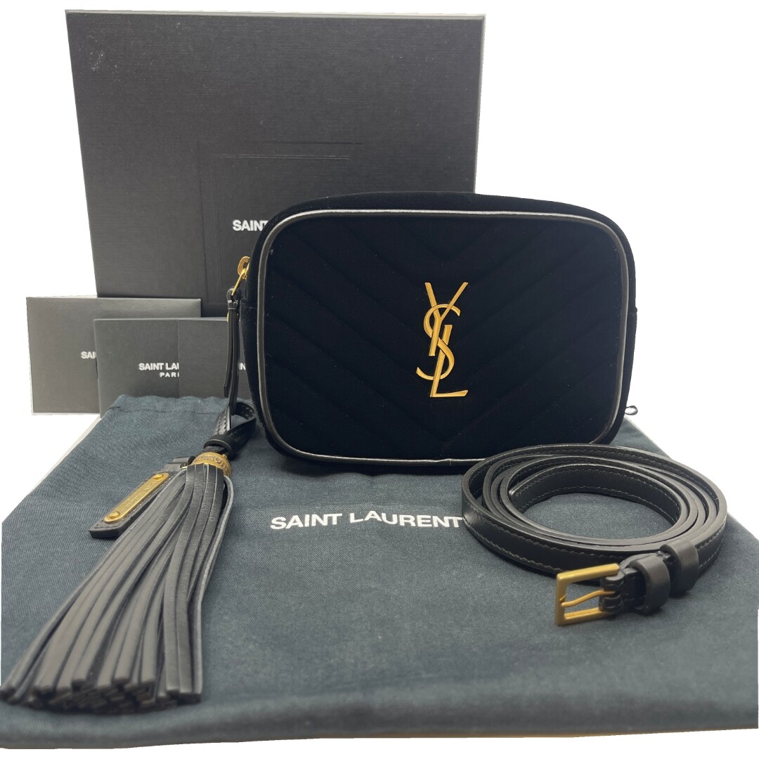 Borsa fotocamera originale SAINT LAURENT YSL con cintura nappa borsa PTR534817 velluto 36636603