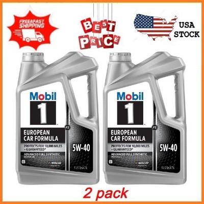 2 pack Mobil 1 FS European Car Formula Full Synthetic Motor Oil 5W-40, 5 Quart