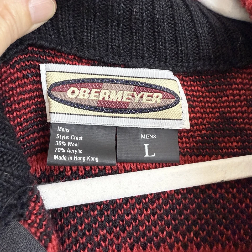 VTG 80s/90s Obermeyer Ski Sweater 1/2 Zip Apres Ski Wool Blend Men Large - Image 3 of 4
