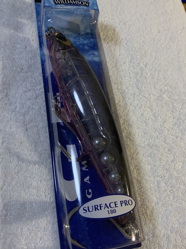 WILLIAMSON LURES SURFACE PRO 180mm BLACK PURPLE PHANTOM NIP - Afbeelding 2 van 3