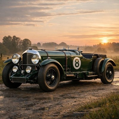 1930 Bentley Speed Six Blue Train Poster Vorkrieg Oldtimer Wandbild