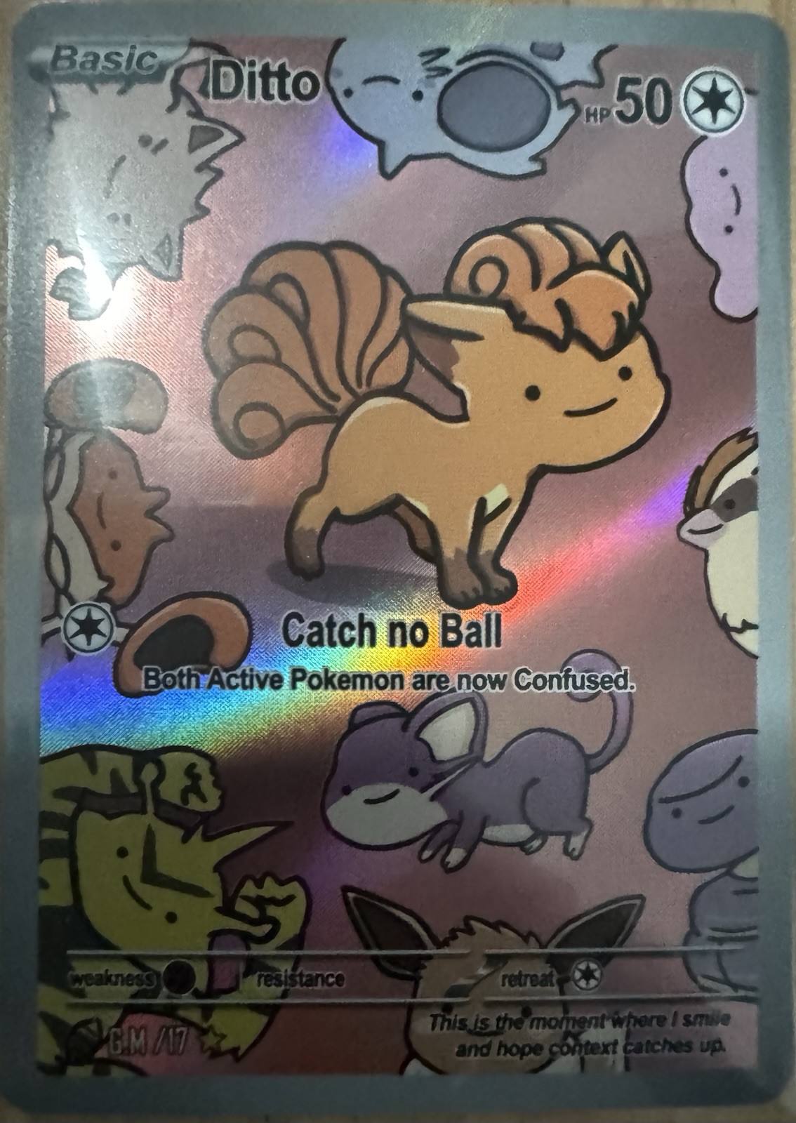 After Skool Hobby Pokemon S2 Genetic Mystery 17 Vulpix Ditto Card NM-Mint