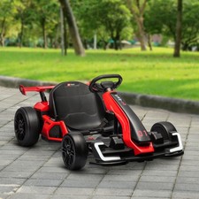 HOMCOM Kinder Elektro Gokart 24 V 6-12km/h Drift Kart mit Driftmodus Musik