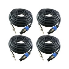 4X 25 Feet Professional Speakon to 1/4" Speaker Cables, 12 Gauge AWG 2-Conduc...