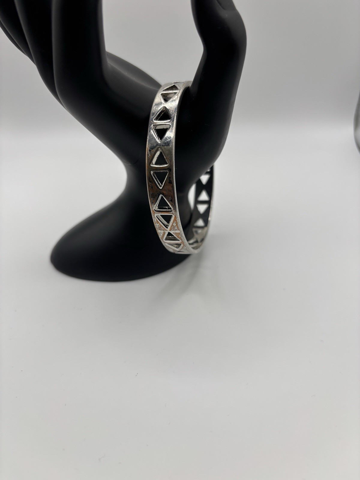 Rustic Cuff Bracelet Bangle Silver Cutout 8in - image 1