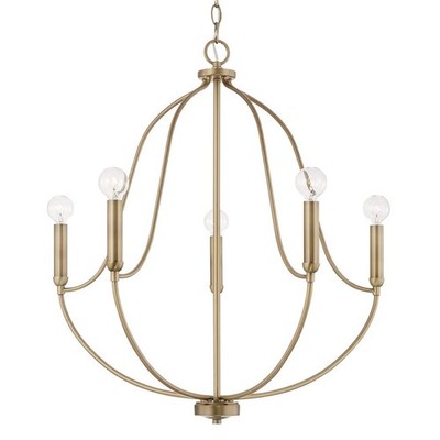 Capital Lighting 447051 Madison 5 Light 25''W Abstract Chandelier - Brass