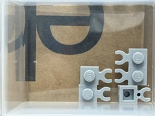 LEGO Parts - Light Bluish Gray Plate 1 x 1 Open O Clip Thick - No 4085d - QTY 5