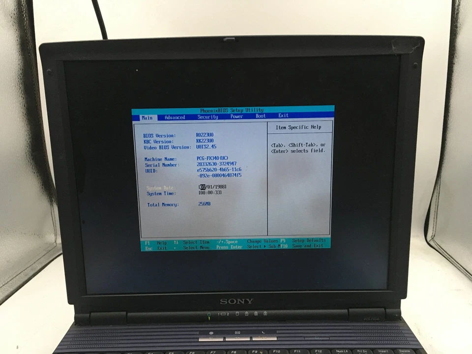SONY VAIO PCG 993L - BOOTS TO BIOS - INTEL PENTIUM III - 256MB RAM - 14"-READ-BB - Image 2 of 4