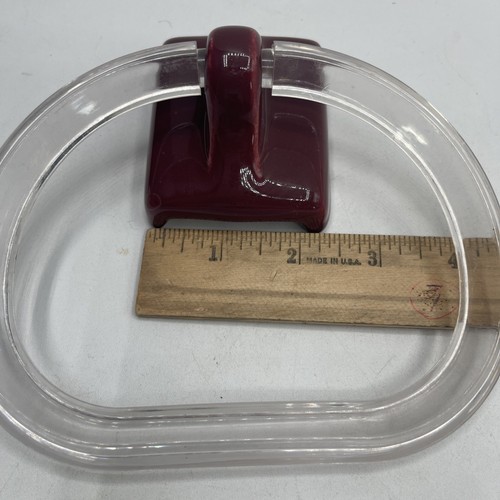 NOS Porcelain Bathroom Wall Mounted Towel Ring Renovation Rose Red - Picture 1 of 9