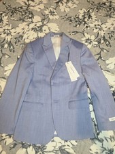 Calvin Klein Boys Light Blue Suit Jacket Size 10 Slim Fit Two-Button