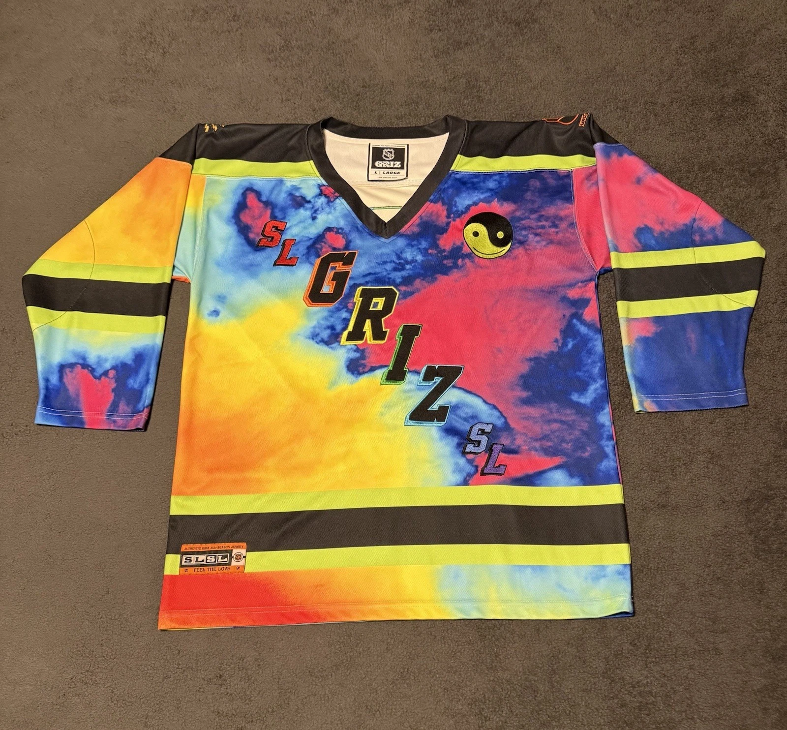 GRiZ Space Camp Hockey Jersey (Rainbow Tie Dye)