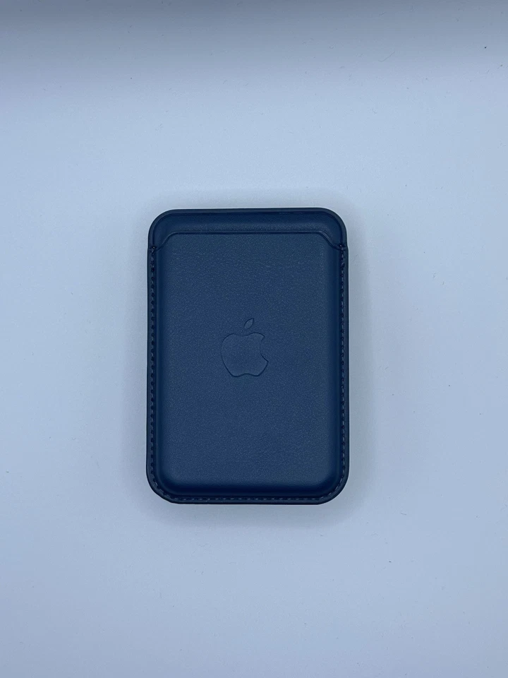 Real  Apple iPhone Leather Wallet MagSafe last Navy Blue Only available   - Image 4 of 4