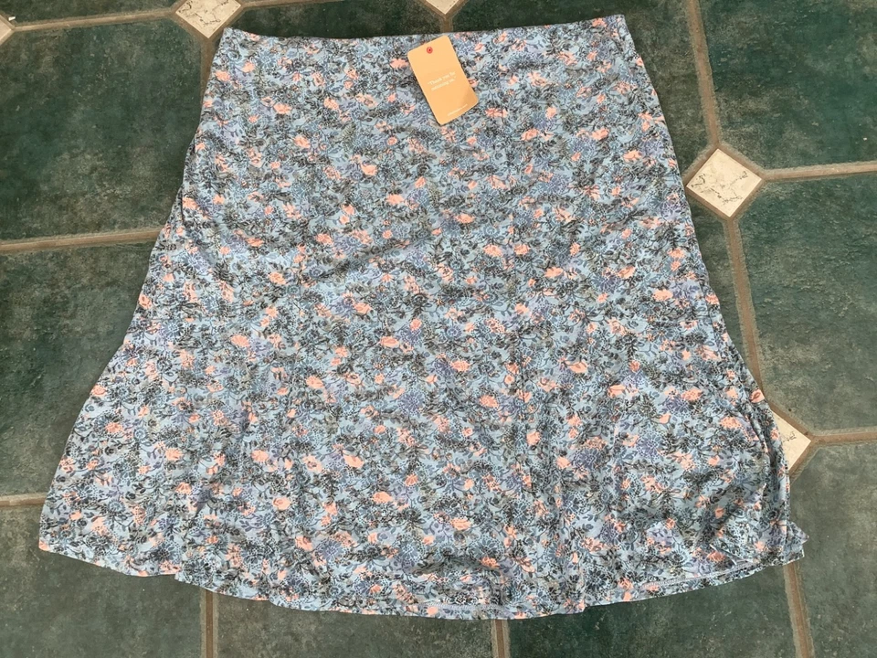 new tags cotton traders printed burn out skirt uk 24 RRP £32 pull on jersey - Image 2 of 4