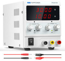 DC Power Supply 0-30V 0-10A Adjustable Lab Bench with 4-Digit Display, PS3010H