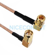SMA Male Plug Right Angle to SMB Female Right Angle Pigtail Cable RG316 20cm