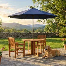 Malaysian Hardwood Gateleg Patio Table with Teak Oil Finish by Sunnydaze