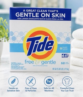 VHTF THE ORIGINAL TIDE FREE and GENTLE Laundry Detergent Powder 68 Loads 95 Oz