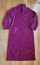 L. L. Bean Pink Fleece Full Zip Robe SIZE L Cozy Lounge Long Bathrobe