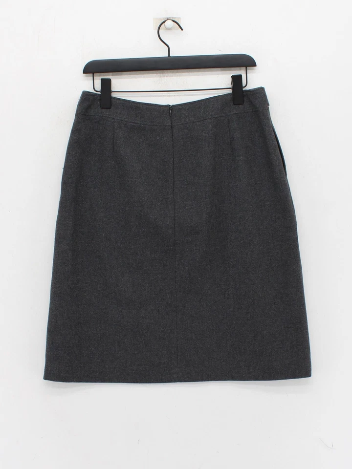 Laura Ashley Women's Midi Skirt UK 12 Grey Wool - Image 2 of 4