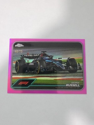 2024 Topps Chrome F1 George Russell Pink RayWave Refractor F1 Car #/75