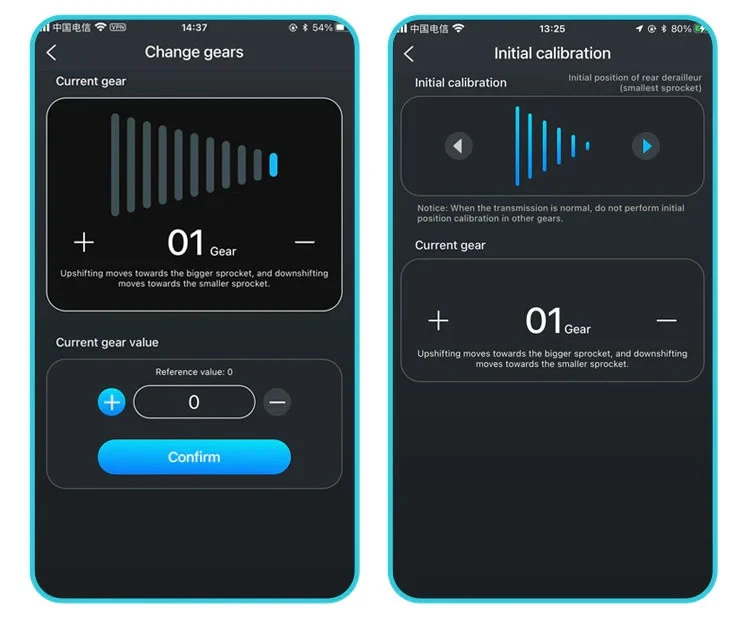 WHEELTOP app calibration screen