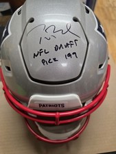 Tom Brady Signed New England Patriots Flex Helmet w/NFL Draft Pick 199 LE #50/50