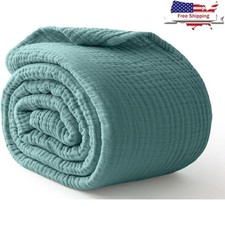 Cotton Muslin Blanket Soft Breathable Lightweight Cozy Throw Perfect Gift New