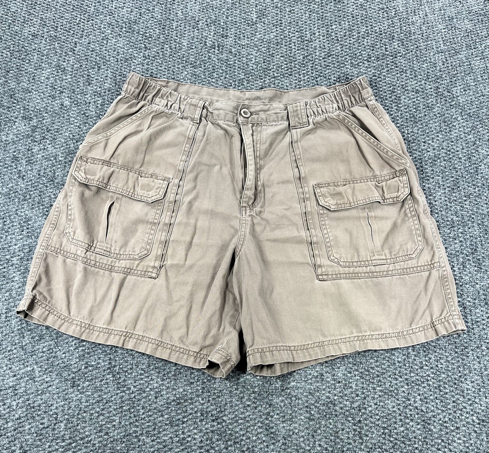 Croft & Barrow Cargo Shorts Mens 38 Brown Beige Cotton Fishing Outdoors Hiking