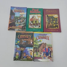 LOT (5) Vintage Chik-fil-a audio cassettes Adventures in Odyssey PBS Rabbit Ears