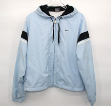 Vintage Nike Teens Blue Full Zip Hooded Windbreaker Jacket Size L 12-14 