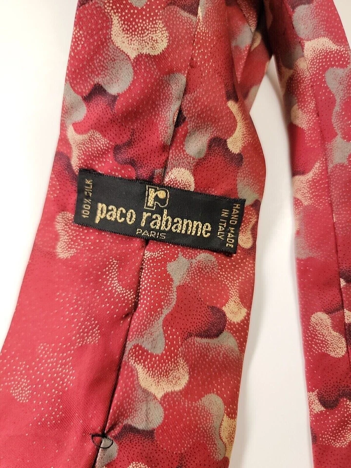 Corbata formal para hombre Paco Rabanne 61"Lx3,5"W corbata roja Foto 2 de 3