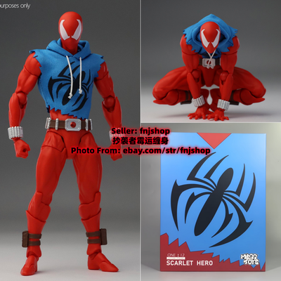 Hot-New Mess Toys Scarlet Hero Spider-Man Blue Suit 1/12 Action