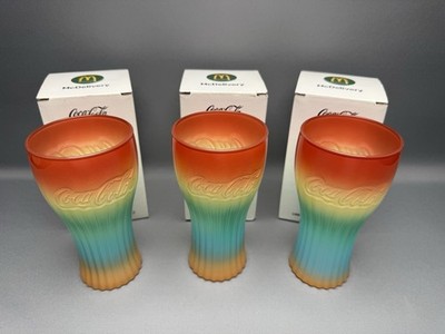 3 Mc Donald's Regenbogen Coca Cola Gläser limitierte Edition 2023 NEU im Karton