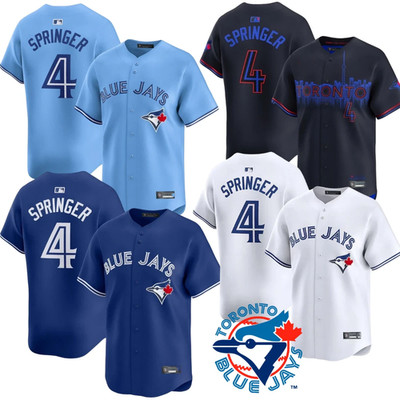 NWT Men's Blue Jays George #4 Springer 2025 World Series All Stitched Jersey