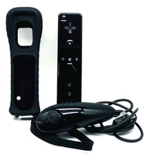 Nintendo Wii MotionPlus Remote Nunchuk Controller schwarz Original