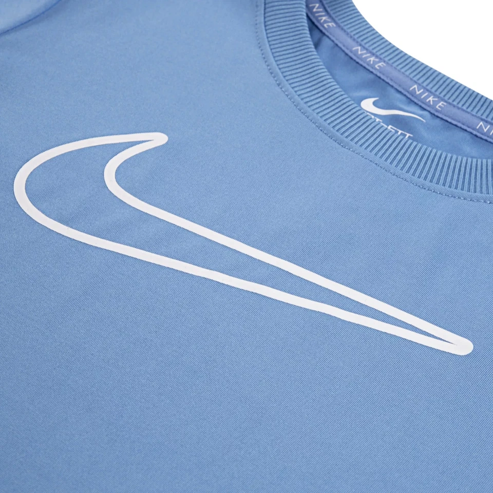 Nike Dri-FIT All Day T-Shirt Blue White 36M389-UAV Little Girls' Size 5 NEW - Image 4 of 4