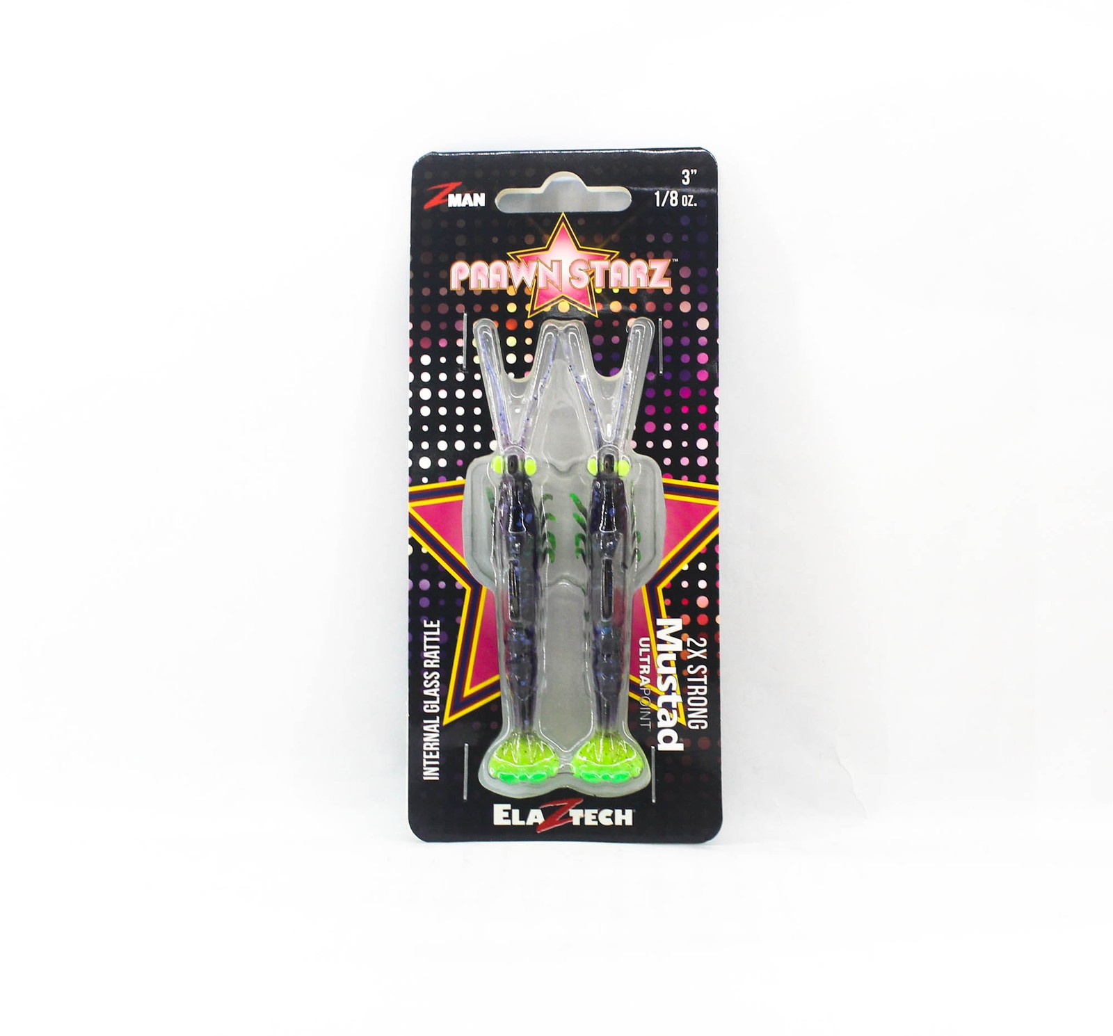 Zman Soft Lure PrawnstarZ 3 Inch 2/Pack Plum Chartreuse (2657)
