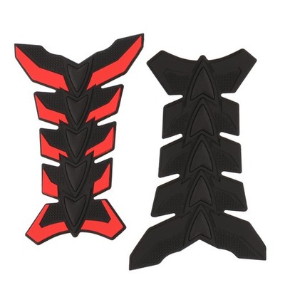 ECSiNG 2 Stück Tankdeckel Pad Abdeckung Aufkleber Decal 3D Motorrad Tank schwarz 