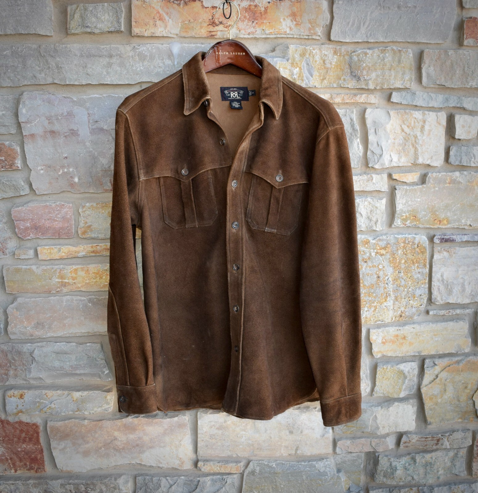 RRL Ralph Lauren Suede Overshirt Shirt 