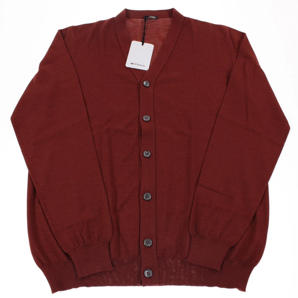 Kiton новый с Ярлыками кашемир/шелк кардиган свитер размер 48 США маленький в ржавчины оранжевый - Изображение 4 из 4