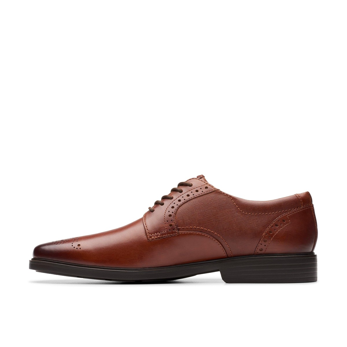 Clarks Mens Clarkslite Tie Brown Leather Dress Oxford Shoes 