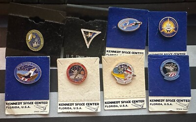 NASA enamel PIN lot of 8 Vintage Space Shuttle ENDEAVOR Discovery COLUMBIA NOS