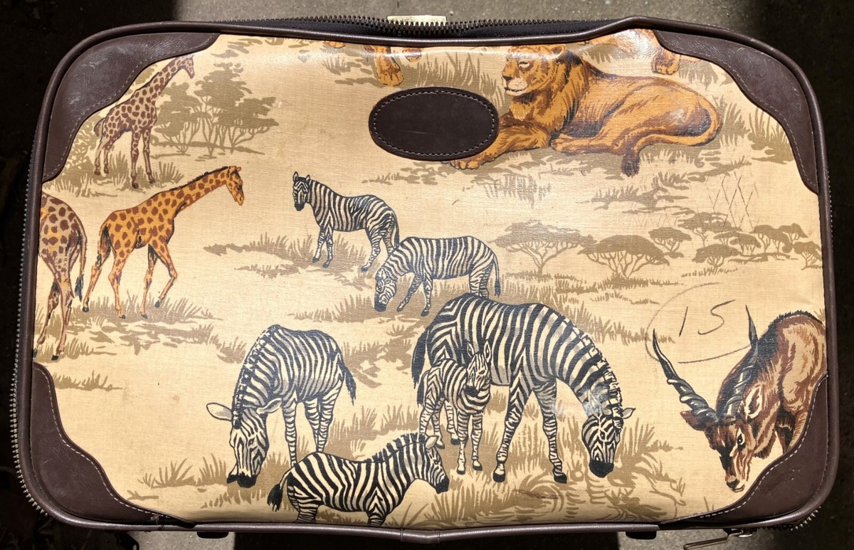 RARE Vintage LARK Abercrombie & Fitch Safari Animal Print Suitcase