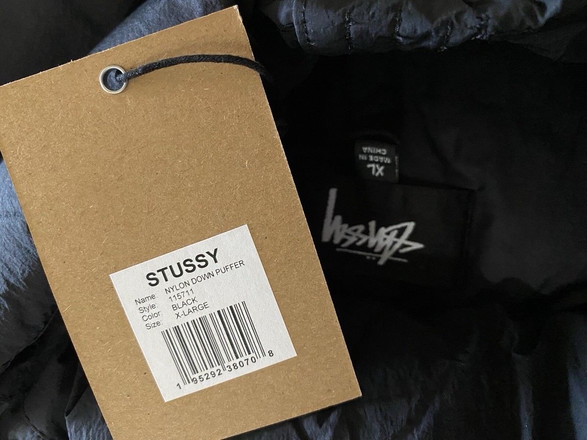 STUSSY DOWN PUFFER NYLON Unisex Black Jacket Size XL | eBay