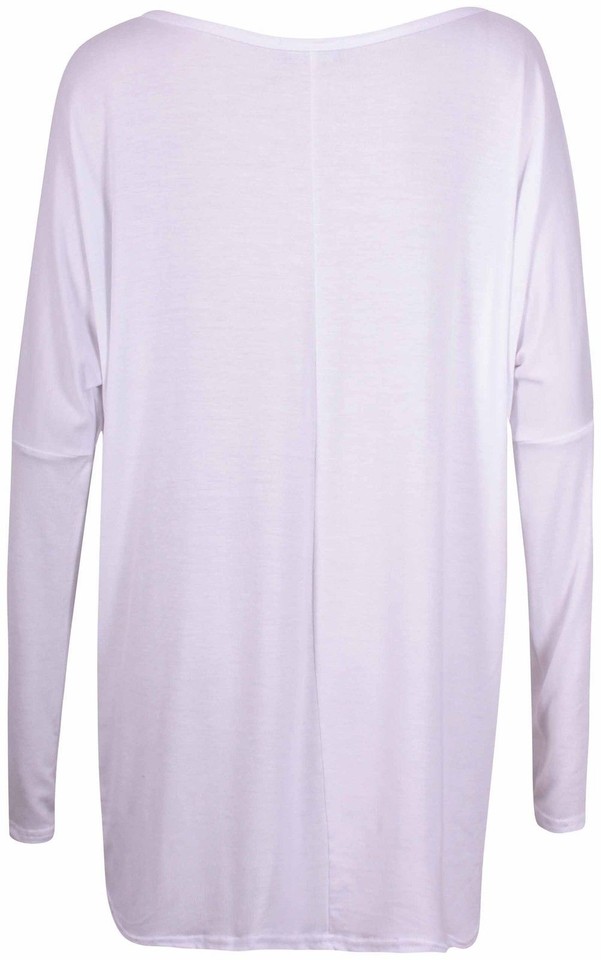 Donne Signore Via Spalla Bardot Batwing Maniche Stampato Oversized