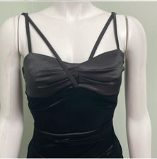 B. Darlin Womens Black Velvet Mini Party Dress Juniors size 3/4 XS little black